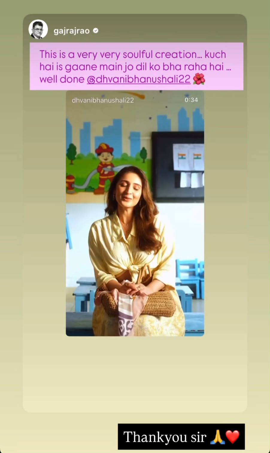 Dhvani Bhanushali Receives Warm Appreciation from Gajraj Rao for Papa Hero Tum Mere Track from Her Album ‘Feels’, Singer Reacts